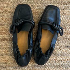 Black Leather Loewe Loafers